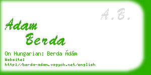 adam berda business card